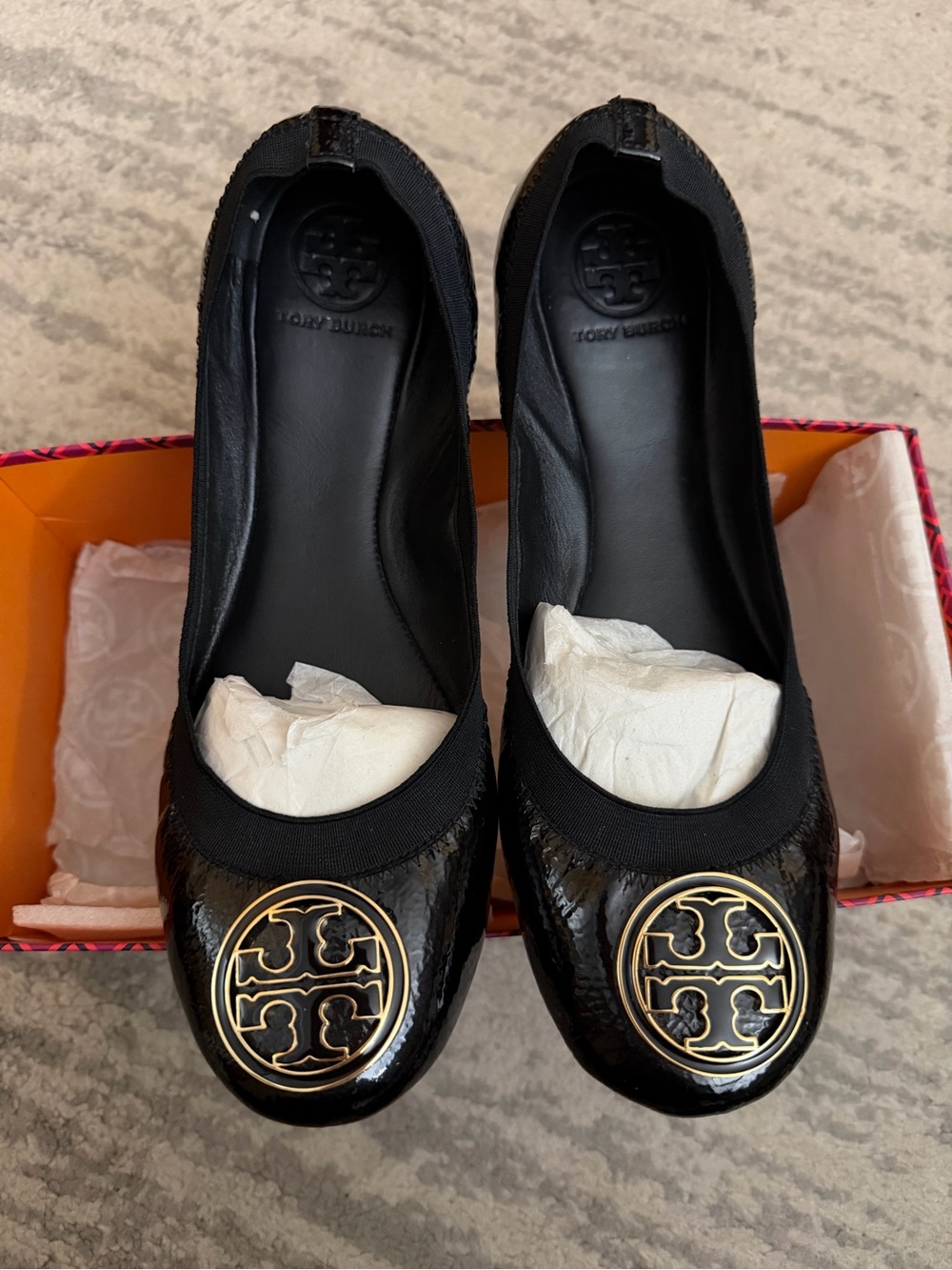 Tory Burch Black Patent Leather - Ballet Flats